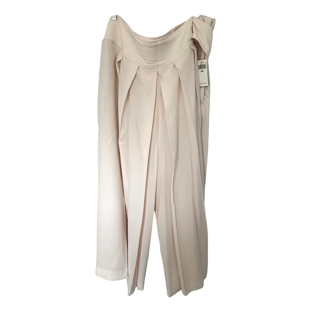 Lauren Ralph Lauren (22W) Cream Layered Palazzo Culotte Wide Leg Pants NWT